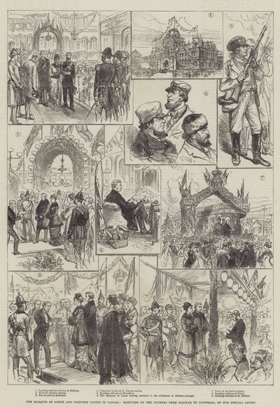 Le marquis de Lorne et la princesse Louise au Canada, croquis du voyage de Halifax à Montréal - Sir John Charles Robinson